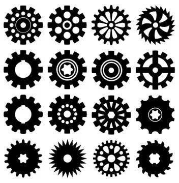 Vector collection of gear icons Stock Illustration