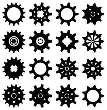 Vector collection of gear icons Stock Illustration