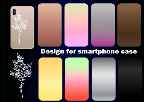 Vector collection gradient prints for smartphone Stock Illustration