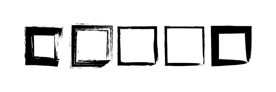 Vector collection of grunge square borders and frames Illustrazione stock