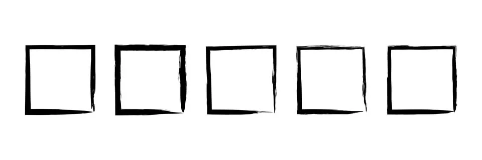 A vector collection of grunge square frames and border Stock Illustration