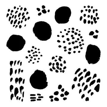 Vector collection of hand-drawn elements: drops, lines, splashes, points Stock Illustration