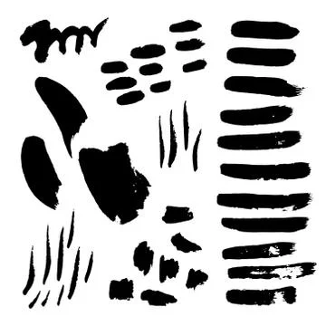 Vector collection of hand-drawn elements: drops, lines, splashes, points Illustrazione stock