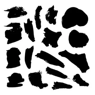 Vector collection of hand-drawn elements: drops, lines, splashes, points Stock Illustration