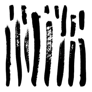 Vector collection of hand-drawn elements: drops, lines, splashes, points Stock Illustration