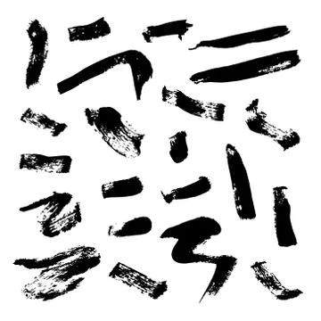 Vector collection of hand-drawn elements: drops, lines, splashes, points Stock Illustration