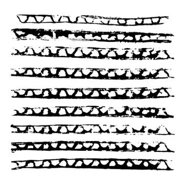 Vector collection of hand-drawn elements: drops, lines, splashes, points Stock Illustration