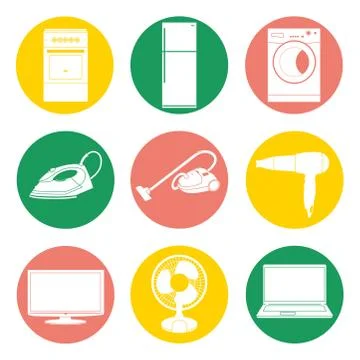 Vector collection of home appliances. Stock Illustration