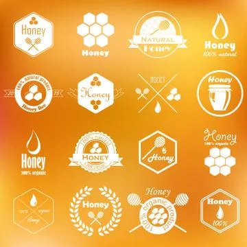 Vector collection of honey badges Stock Illustration