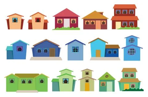 Vector collection of houses Stock Illustration