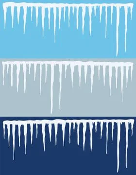Vector collection of icicles backgrounds Stock Illustration
