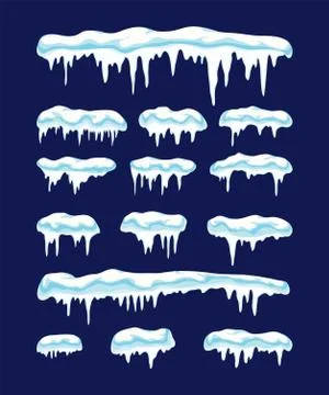 Vector collection of icicles Stock Illustration