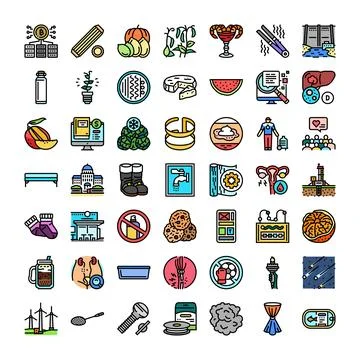 Vector collection illustrating diverse objects and conceptual elements Illustrazione stock