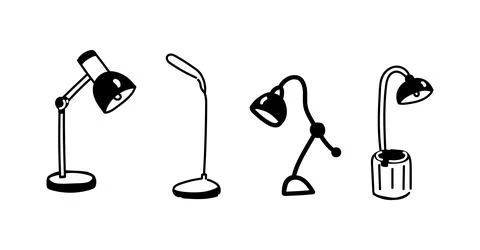 Vector collection of illustrations of study lamp icons Stockillustratie