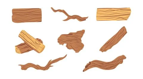 Vector collection of illustrations of tree branches Stock Illustration