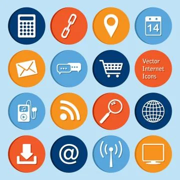 Vector collection: internet icons Stock Illustration