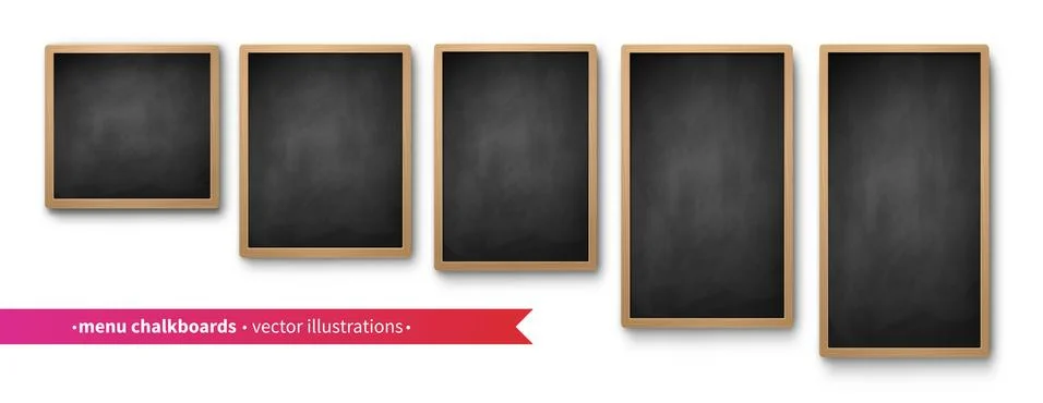Vector collection of isolated menu boards Stock Illustration