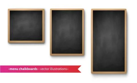 Vector collection of isolated menu boards Stock Illustration