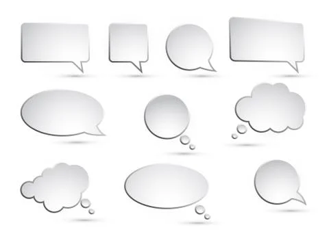 Vector collection of isolated speech bubbles on the white background. Stock Illustration