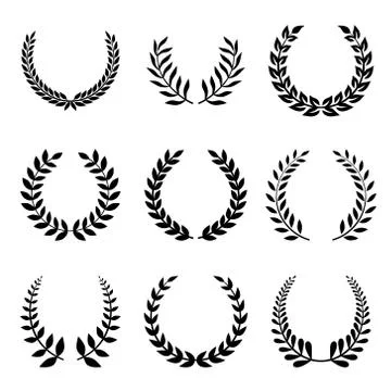 Vector Collection of Laurels, Floral Elements and Banners Stock Illustration