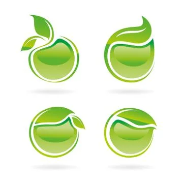 Vector collection of leaf frames, icon, labels and stickers Stock Illustration