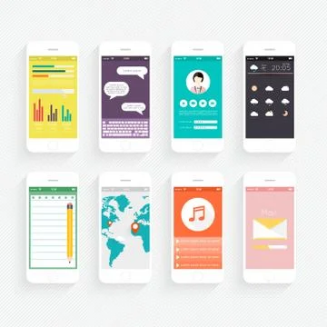 Vector Collection of Mobile Phones Stock Illustration