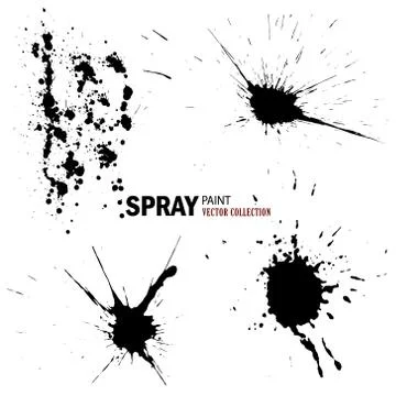 Vector collection of paint splashes on white background. Vector illustration Stock Illustration