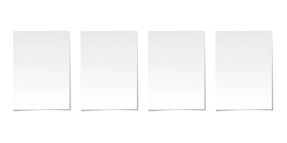 Vector collection of paper sheets on grey background Stock Illustration