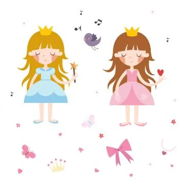 Vector Collection of Pretty Princesses Иллюстрация
