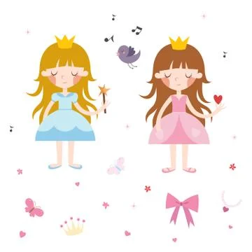 Vector Collection of Pretty Princesses Illustration