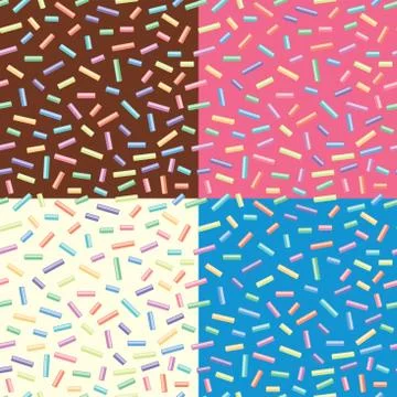Vector collection of seamless repeating sprinkles patterns Stock Illustration