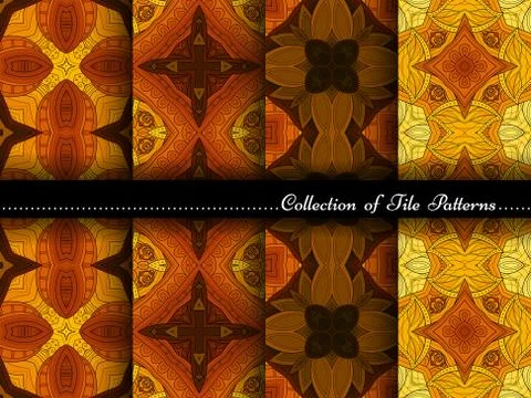 Vector Collection of Seamless Vintage Patterns Illustrazione stock