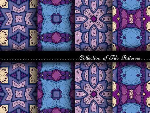 Vector Collection of Seamless Vintage Patterns Stock Illustration