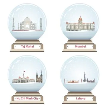Vector collection of snow globes Illustrazione stock