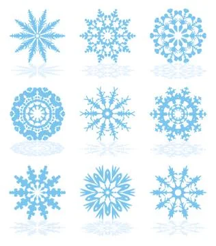 Vector collection of snowflake icons Stock Illustration