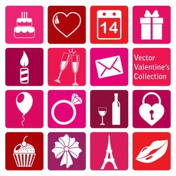 Vector collection: st. valentine's day icons Stock Illustration