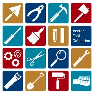 Vector collection of tool icons Stock Illustration