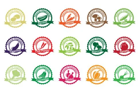 Vector collection: vegetable icons Stock Illustration