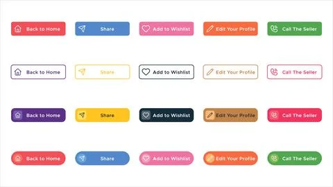 The Vector Collection of Web Buttons for Some Needs. Suitable for UI Design Stock Illustration