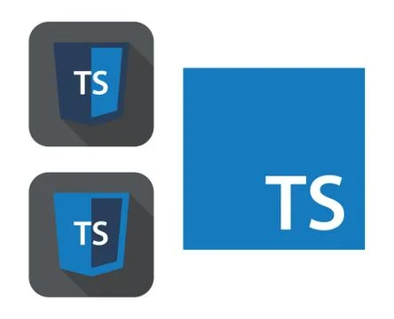 Vector collection of web development shield signs - html5 styled badge with ts Illustrazione stock