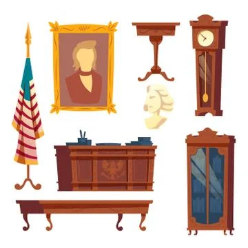 Vector collection - white house, oval office furniture Stock-Illustration