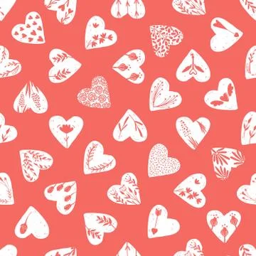 Vector collections of hand drawn hearts isolated on transparent background. Love Stock Illustration