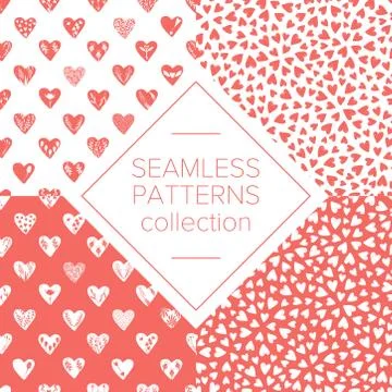 Vector collections of hand drawn hearts isolated on transparent background. Love Stock Illustration