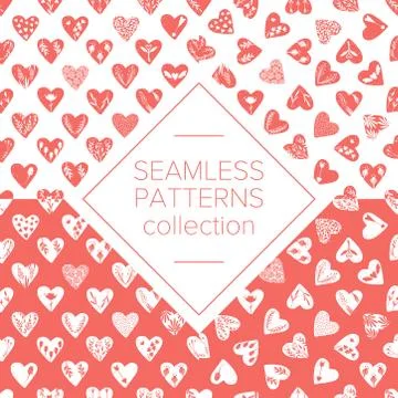 Vector collections of hand drawn hearts isolated on transparent background. Love Stock Illustration