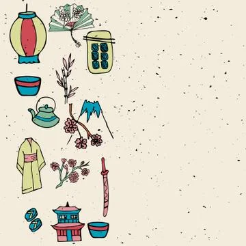 Vector collections of japanese elements. Stock Illustration