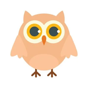 Vector college owl in flat style Stock Illustration