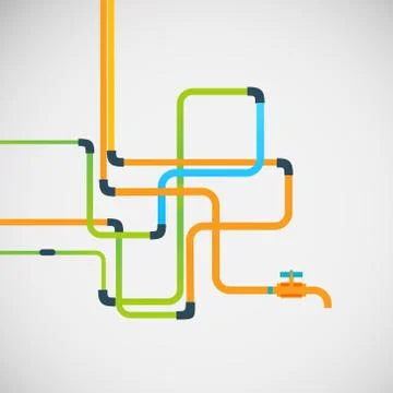Vector color abstract design tangled pipes eps Stock Illustration