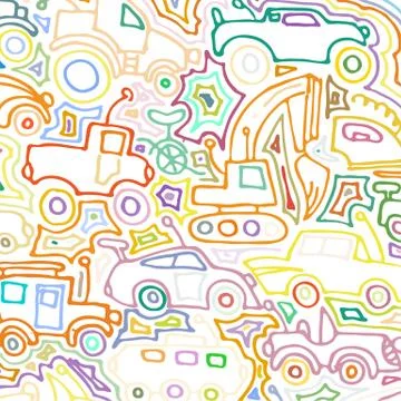 Vector color auto pattern, doodle lines, colorful grunge background 스톡 일러스트