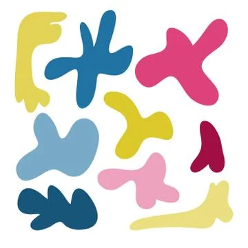 Vector color blots or spots. Doodle spots for the background. Illustrazione stock