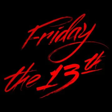 Vector color brush painted writing Friday Thirteenth Stock Illustration